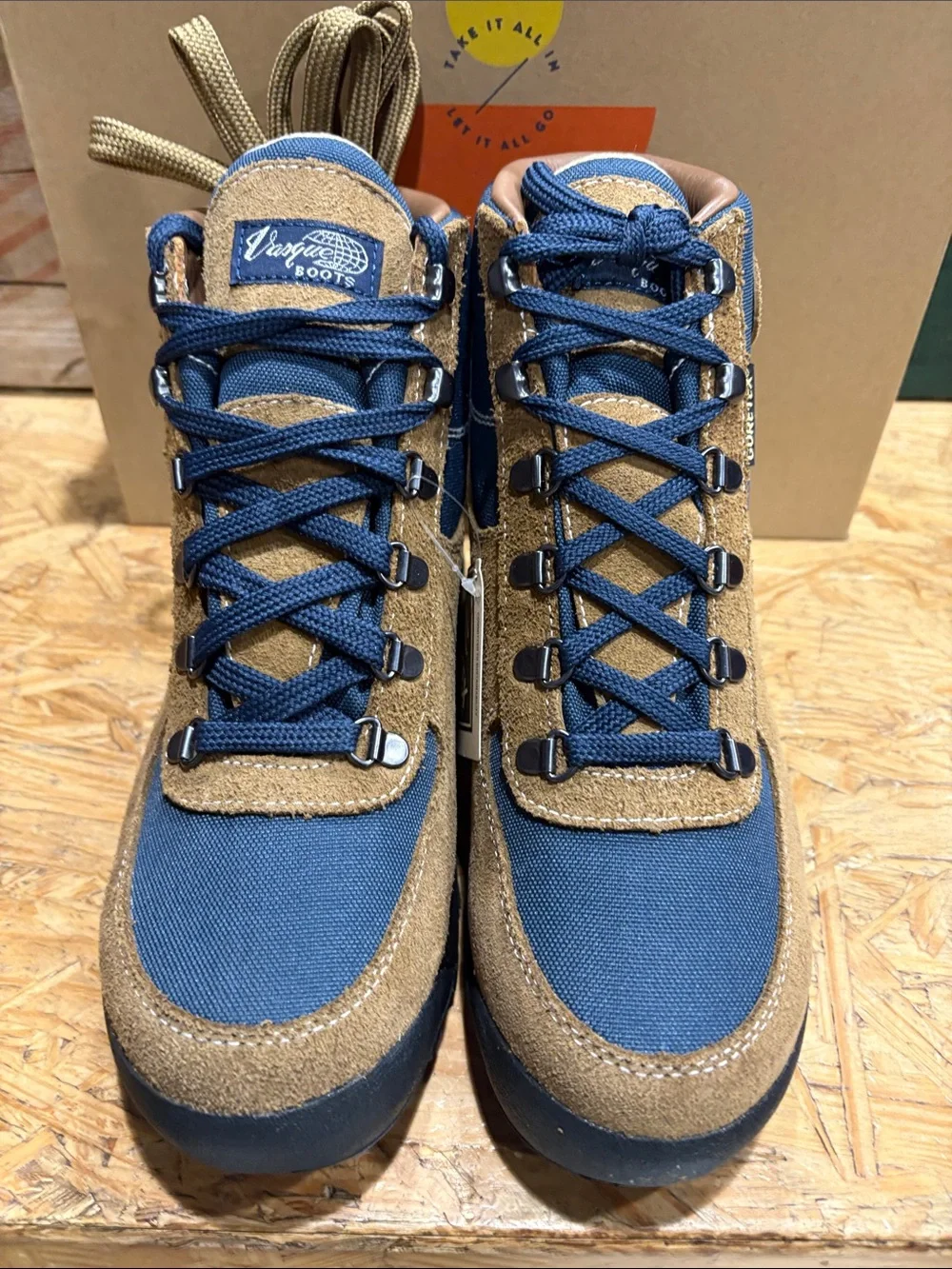 Vasque Brown Suede and Blue Textile Gore-Tex Hiking Boots